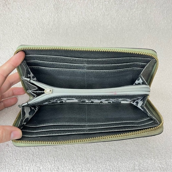 Rebecca Minkoff Saffiano Leather Zip Women’s Wallet-Mint Green-Designer-Luxury - Picture 7 of 12